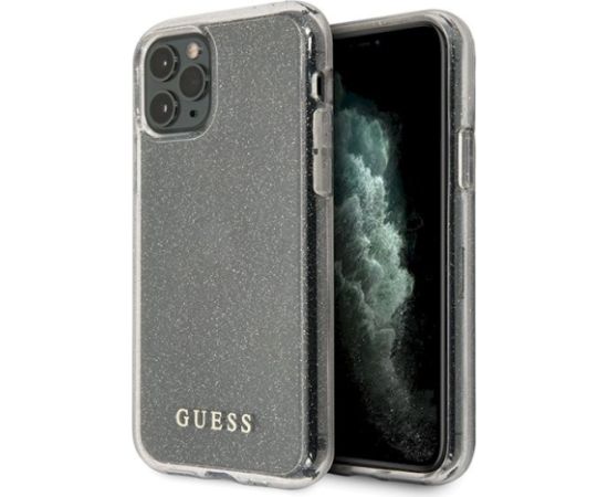 Guess GUHCN65PCGLSI Hardcase Glitter Aizsargapvalks priekš iPhone 11 Pro Max / sudraba Neoriģinālie Maciņi