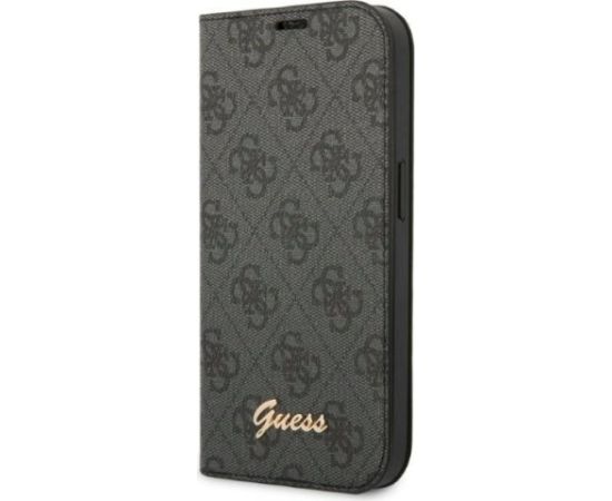 Guess GUBKP14SHG4SHK book 4G Vintage Gold Logo Aizsargapvalks priekš iPhone 14/15/13 6.1" / melns Neoriģinālie Maciņi