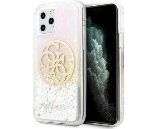 Guess GUHCN58LGIRGP Hard Case Gradient Liquid Glitter Circle Logo Aizsargapvalks priekš iPhone 11 Pro Neoriģinālie Maciņi