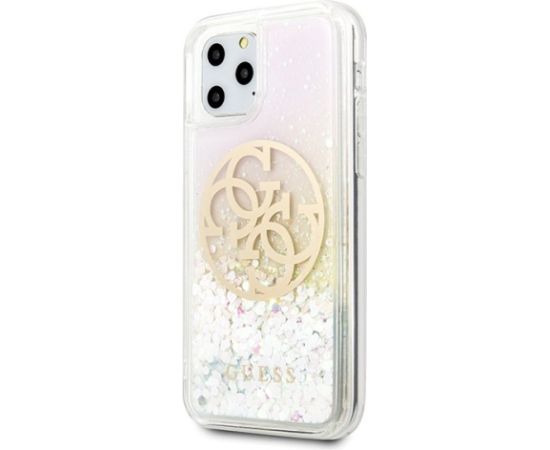 Guess GUHCN58LGIRGP Hard Case Gradient Liquid Glitter Circle Logo Aizsargapvalks priekš iPhone 11 Pro Neoriģinālie Maciņi