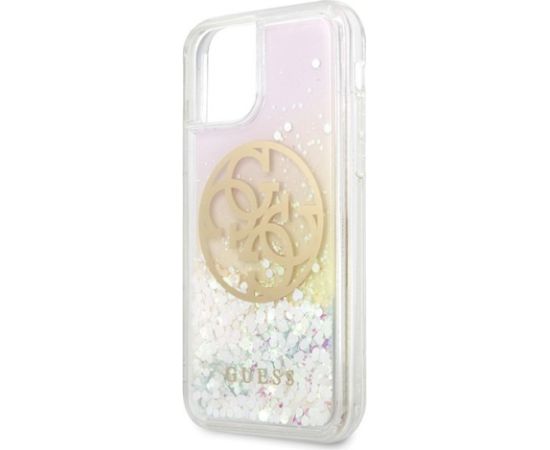 Guess GUHCN58LGIRGP Hard Case Gradient Liquid Glitter Circle Logo Aizsargapvalks priekš iPhone 11 Pro Neoriģinālie Maciņi