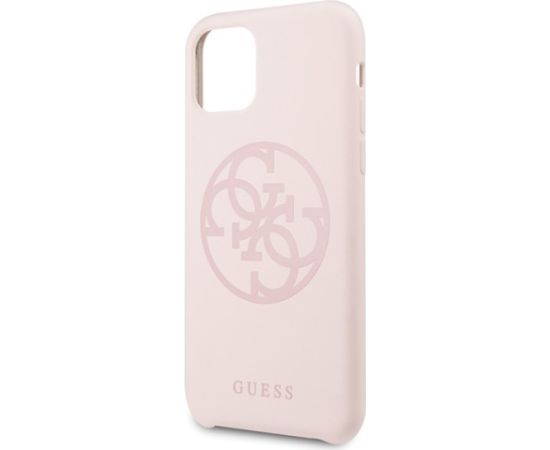 Guess GUHCN58LS4GLP Silicone 4G Tone On Tone Aizsargapvalks priekš iPhone 11 Pro / gaiši rozā Neoriģinālie Maciņi