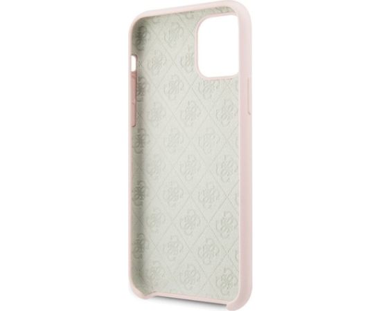 Guess GUHCN58LS4GLP Silicone 4G Tone On Tone Aizsargapvalks priekš iPhone 11 Pro / gaiši rozā Neoriģinālie Maciņi