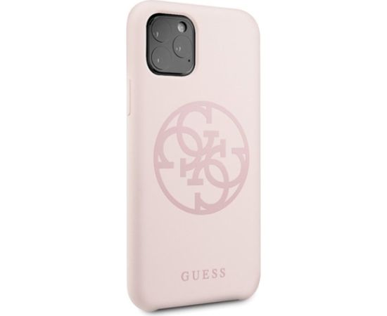 Guess GUHCN58LS4GLP Silicone 4G Tone On Tone Aizsargapvalks priekš iPhone 11 Pro / gaiši rozā Neoriģinālie Maciņi