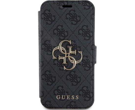 Guess GUBKP15L4GMGGR book 4G Metal Logo Aizsargapvalks priekš iPhone 15 Pro 6.1" / pelēks Neoriģinālie Maciņi