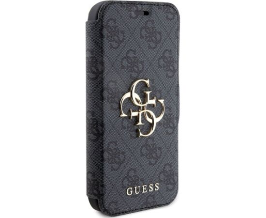 Guess GUBKP15L4GMGGR book 4G Metal Logo Aizsargapvalks priekš iPhone 15 Pro 6.1" / pelēks Neoriģinālie Maciņi