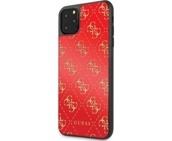 Guess GUHCN654GGPRE 4G Double Layer Glitter Aizsargapvalks priekš iPhone 11 Pro Max / sarkans Neoriģinālie Maciņi
