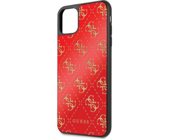 Guess GUHCN654GGPRE 4G Double Layer Glitter Aizsargapvalks priekš iPhone 11 Pro Max / sarkans Neoriģinālie Maciņi
