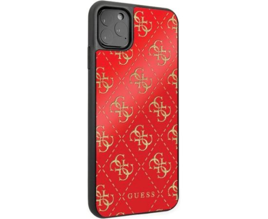 Guess GUHCN654GGPRE 4G Double Layer Glitter Aizsargapvalks priekš iPhone 11 Pro Max / sarkans Neoriģinālie Maciņi