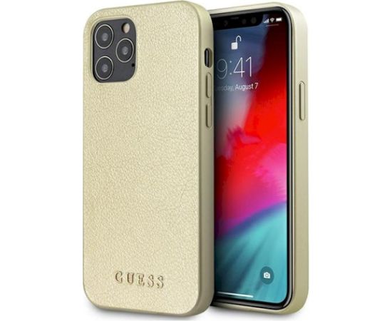 Guess GUHCP12LIGLGO Hardcase Iridescent Aizsargapvalks priekš iPhone 12 Pro Max 6,7" / zelta Neoriģinālie Maciņi
