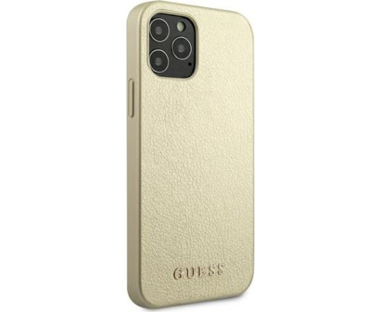 Guess GUHCP12LIGLGO Hardcase Iridescent Aizsargapvalks priekš iPhone 12 Pro Max 6,7" / zelta Neoriģinālie Maciņi