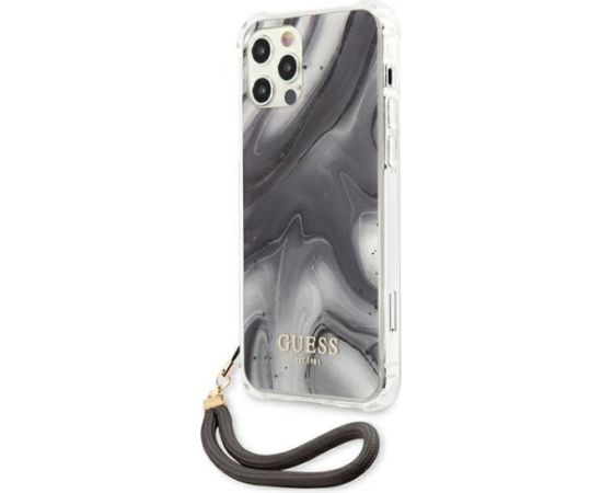 Guess GUHCP12LKSMAGR Marble Collection Aizsargapvalks priekš iPhone 12 Pro Max 6,7" / pelēks Neoriģinālie Maciņi