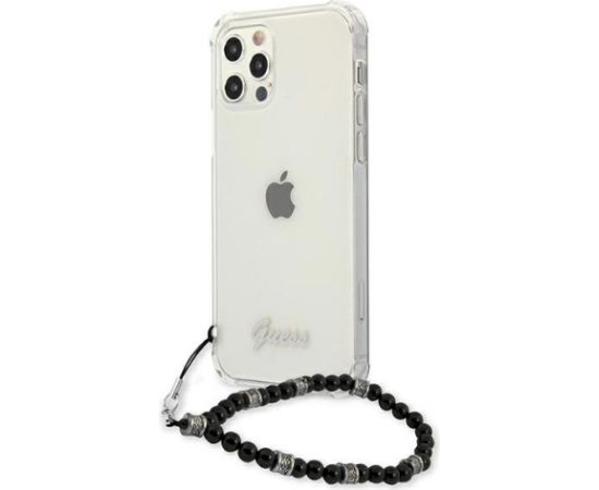 Guess GUHCP12LKPSBK Aizsargapvalks priekš iPhone 12 Pro Max 6,7" / Transparent Black Pearl Neoriģinālie Maciņi