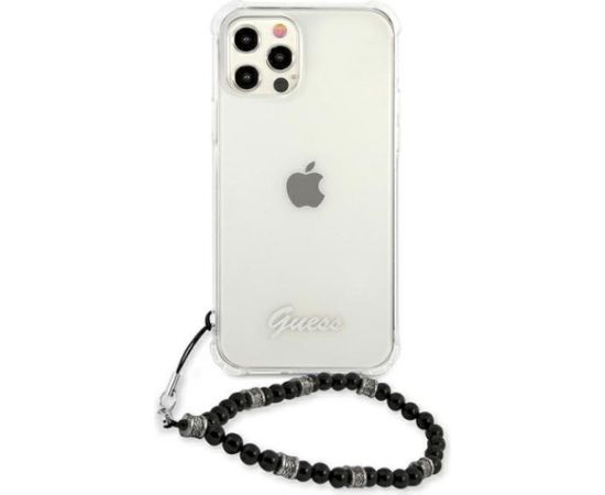 Guess GUHCP12LKPSBK Aizsargapvalks priekš iPhone 12 Pro Max 6,7" / Transparent Black Pearl Neoriģinālie Maciņi