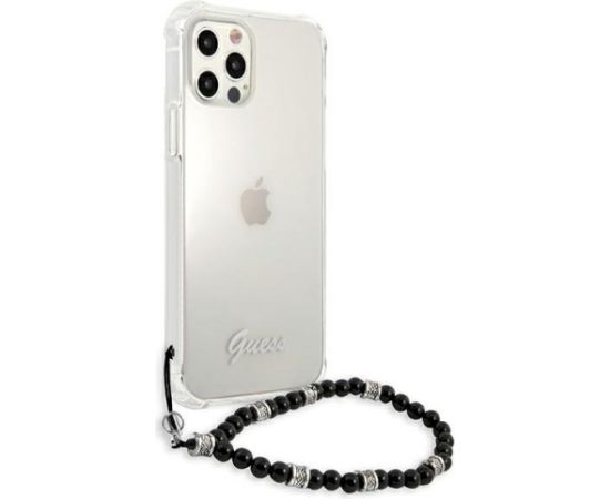 Guess GUHCP12LKPSBK Aizsargapvalks priekš iPhone 12 Pro Max 6,7" / Transparent Black Pearl Neoriģinālie Maciņi