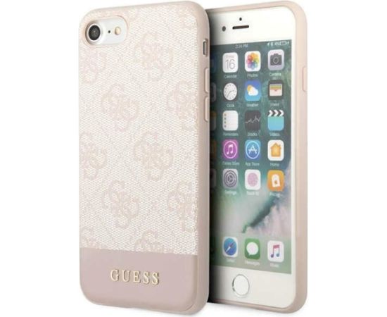 Guess GUHCI8G4GLPI 4G Stripe Collection Aizsargapvalks priekš iPhone 7/8/SE 2020/SE 2022 / rozā Neoriģinālie Maciņi