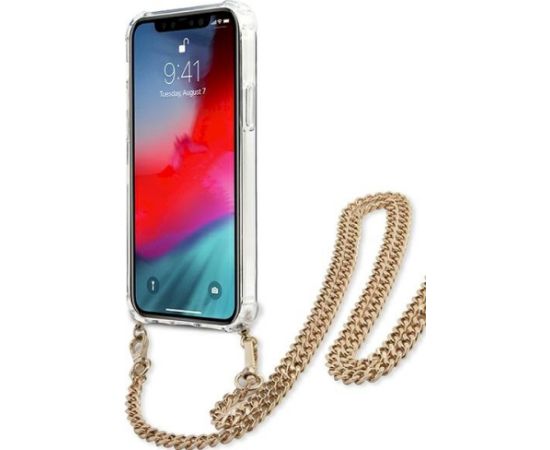 Guess GUHCP12LKCLEO Aizsargapvalks priekš iPhone 12 Pro Max 6,7" Leopard Gold Strap Neoriģinālie Maciņi