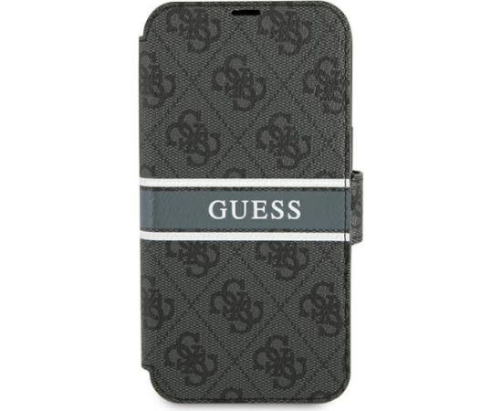 Guess GUBKP13L4GDGR Book 4G Stripe Aizsargapvalks priekš iPhone 13 Pro / 13 6,1" / pelēks Neoriģinālie Maciņi