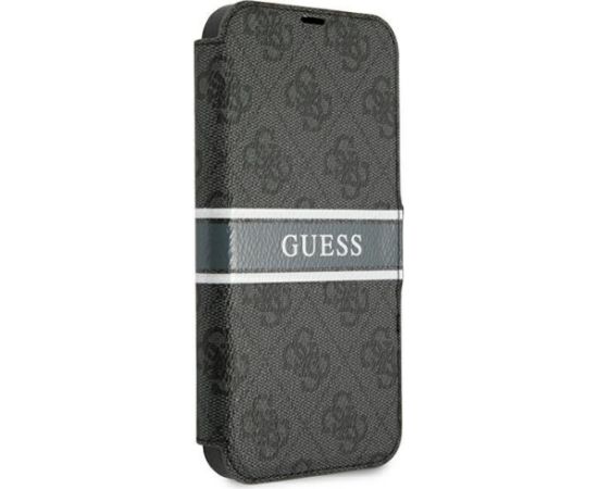 Guess GUBKP13L4GDGR Book 4G Stripe Aizsargapvalks priekš iPhone 13 Pro / 13 6,1" / pelēks Neoriģinālie Maciņi