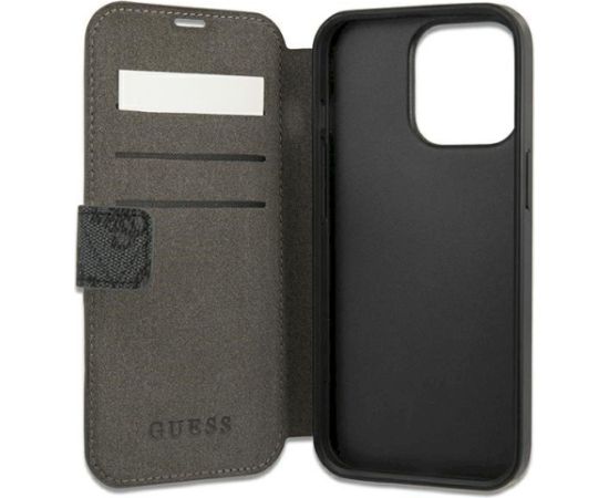 Guess GUBKP13L4GDGR Book 4G Stripe Aizsargapvalks priekš iPhone 13 Pro / 13 6,1" / pelēks Neoriģinālie Maciņi