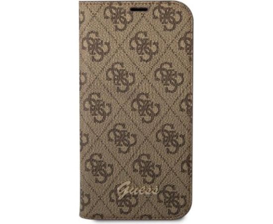 Guess GUBKP14XHG4SHW Book 4G Vintage Gold Logo Aizsargapvalks priekš iPhone 14 Pro Max 6,7" / brūns Neoriģinālie Maciņi