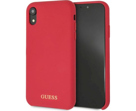 Guess GUHCI61LSGLRE Hardcase Silicone Aizsargapvalks priekš iPhone Xr / sarkans Neoriģinālie Maciņi
