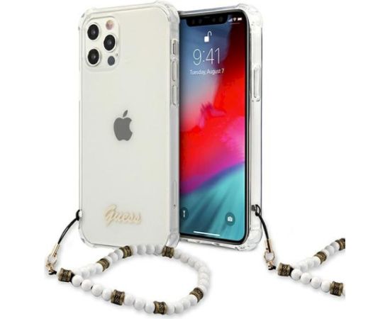 Guess GUHCP12LKPSWH Aizsargapvalks priekš iPhone 12 Pro Max 6,7" / White Pearl Neoriģinālie Maciņi