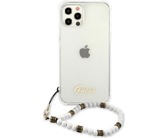 Guess GUHCP12LKPSWH Aizsargapvalks priekš iPhone 12 Pro Max 6,7" / White Pearl Neoriģinālie Maciņi