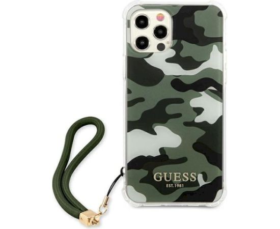 Guess GUHCP12LKSARKA Camo Collection Aizsargapvalks priekš iPhone 12 Pro Max 6,7" / haki Neoriģinālie Maciņi