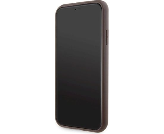 Guess GUHCN61P4SNW Hardcase 4G Stripe Aizsargapvalks priekš iPhone 11 / Xr / brūns Neoriģinālie Maciņi