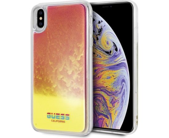 Guess GUHCI65GLCPI California Glow in the dark Aizsargapvalks priekš iPhone Xs Max / rozā Neoriģinālie Maciņi