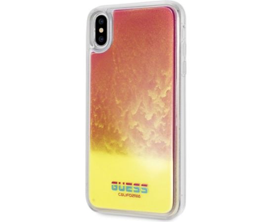 Guess GUHCI65GLCPI California Glow in the dark Aizsargapvalks priekš iPhone Xs Max / rozā Neoriģinālie Maciņi