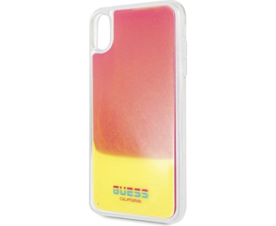 Guess GUHCI65GLCPI California Glow in the dark Aizsargapvalks priekš iPhone Xs Max / rozā Neoriģinālie Maciņi