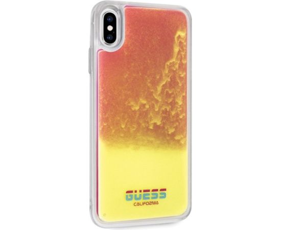 Guess GUHCI65GLCPI California Glow in the dark Aizsargapvalks priekš iPhone Xs Max / rozā Neoriģinālie Maciņi