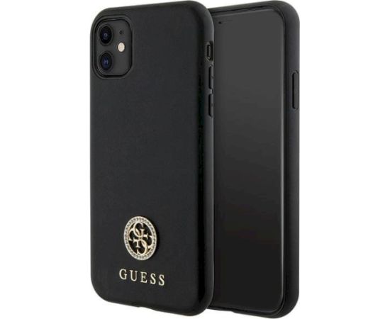 Guess GUHCN61PS4DGPK Hardcase Strass Metal Logo Aizsargapvalks priekš iPhone 11/Xr 6.1" / melns Neoriģinālie Maciņi