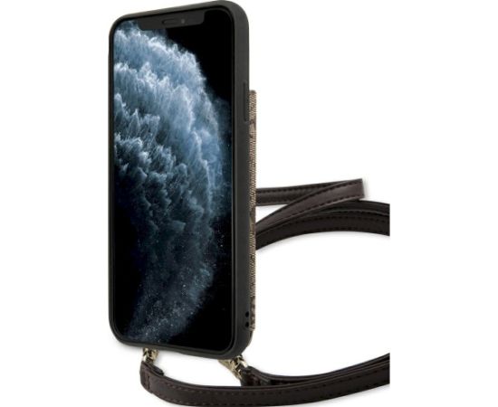 Guess GUHCN65CB4GB Hardcase 4G Crossbody Aizsargapvalks priekš iPhone 11 Pro Max / brūns Neoriģinālie Maciņi