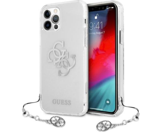 Guess GUHCP12LKS4GSI Hardcase 4G Silver Charms Collection Aizsargapvalks priekš iPhone 12 Pro Max 6,7" / caurspīdīgs Neoriģinālie Maciņi