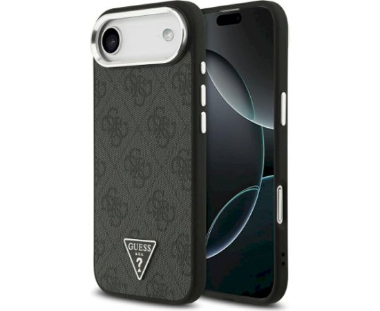 Guess 4G Triangle Logo MagSafe Case Aizsargapvalks priekš iPhone Air / melns sudrabs Neoriģinālie Maciņi