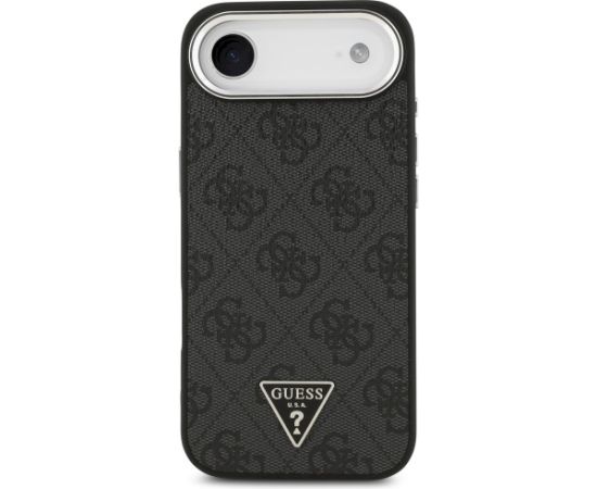Guess 4G Triangle Logo MagSafe Case Aizsargapvalks priekš iPhone Air / melns sudrabs Neoriģinālie Maciņi
