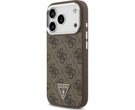 Case Guess 4G Triangle Logo MagSafe Aizsargapvalks priekš iPhone 17 Pro / brūns Neoriģinālie Maciņi