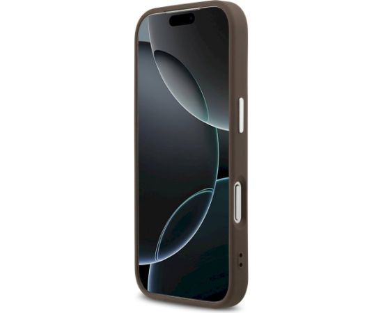 Case Guess 4G Triangle Logo MagSafe Aizsargapvalks priekš iPhone 17 Pro / brūns Neoriģinālie Maciņi