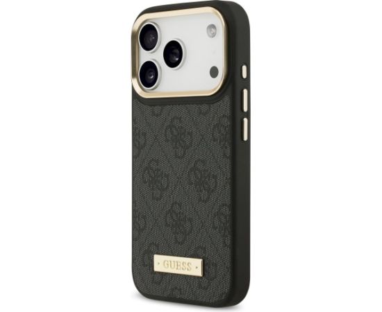 Guess 4G Logo Plate MagSafe Case Aizsargapvalks priekš iPhone 17 Pro / melns Neoriģinālie Maciņi