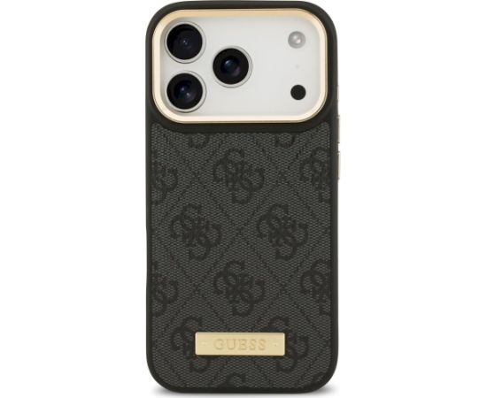 Guess 4G Logo Plate MagSafe Case Aizsargapvalks priekš iPhone 17 Pro / melns Neoriģinālie Maciņi
