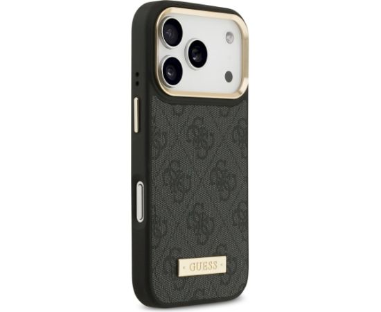 Guess 4G Logo Plate MagSafe Case Aizsargapvalks priekš iPhone 17 Pro / melns Neoriģinālie Maciņi