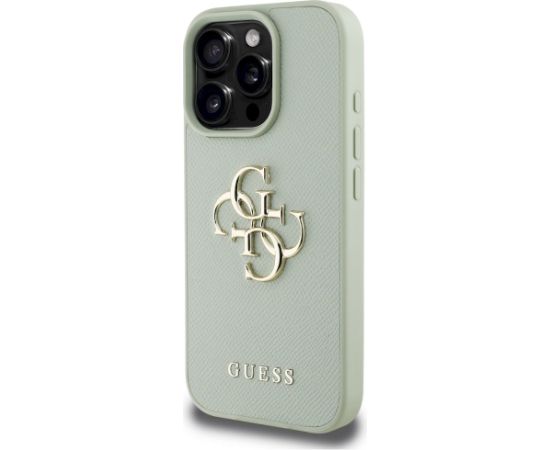 Case Guess Grained Big 4G Logo Small Classic Logo Aizsargapvalks priekš iPhone 16 Pro / zaļš Neoriģinālie Maciņi
