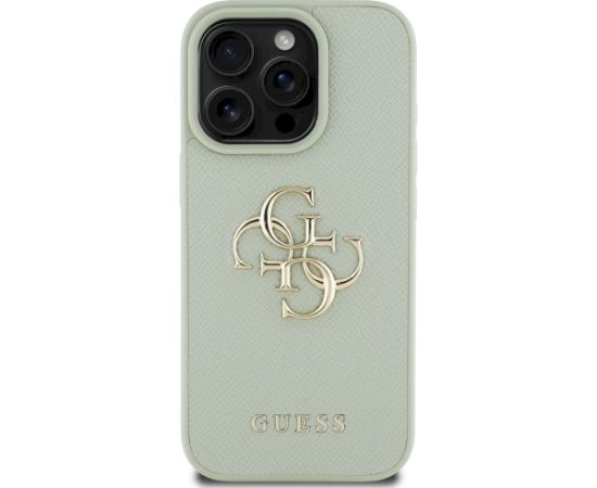 Case Guess Grained Big 4G Logo Small Classic Logo Aizsargapvalks priekš iPhone 16 Pro / zaļš Neoriģinālie Maciņi