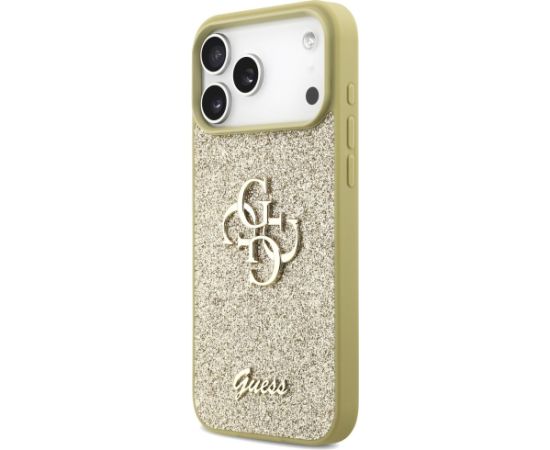 Guess Fixed Glitter Big 4G case Aizsargapvalks priekš iPhone 17 Pro Max / zelta Neoriģinālie Maciņi