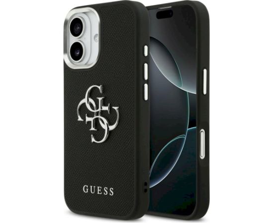Case Guess Grained Big 4G Classic Logo Aizsargapvalks priekš iPhone 17 / melns Neoriģinālie Maciņi