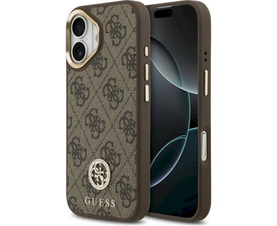 Guess 4G Strass Logo MagSafe Aizsargapvalks priekš iPhone 17 / brūns Neoriģinālie Maciņi