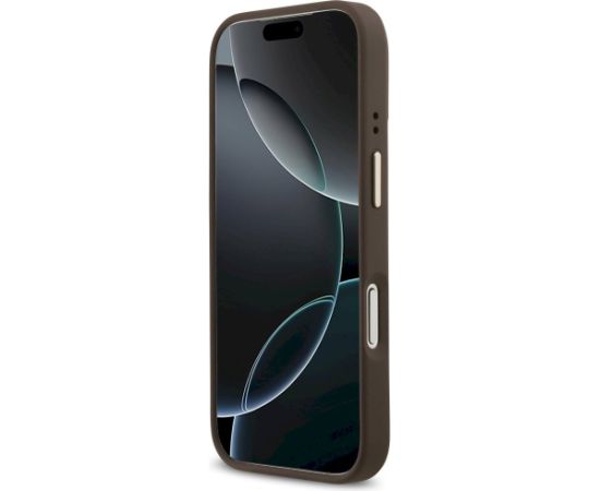 Guess 4G Logo Plate MagSafe Case Aizsargapvalks priekš iPhone 17 Pro / brūns Neoriģinālie Maciņi